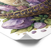 Lila Kristall in Filigree Urn Poster (Ecke)