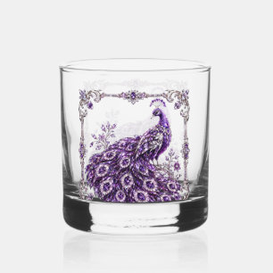 Lila Kristall-Pfau Luxus-Kollektion Whiskyglas