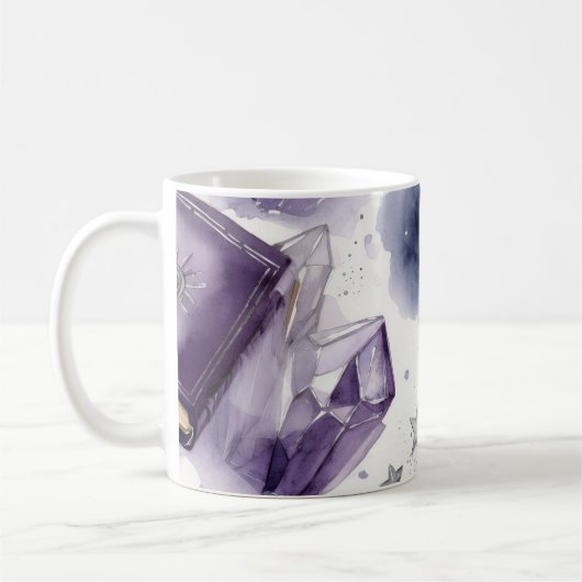 Lila Kristall-Wasserfarbtasse Kaffeetasse (Links)