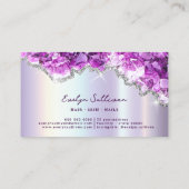 lila Kristalle Imitate Folie geode Visitenkarte (Rückseite)