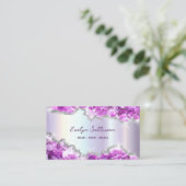 lila Kristalle Imitate Folie geode Visitenkarte (Stehend Vorderseite)