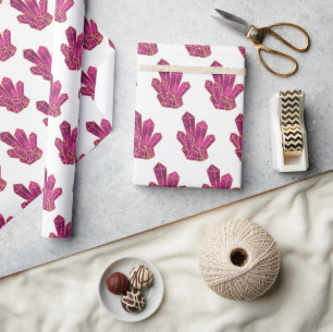 Lila Kristallmuster Geschenkpapier