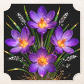 Lila Krokus-Blumenuntersetzer Untersetzer (Vorderseite)