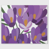 Lila Krokus Blüten Geschenkpapier (Flach)