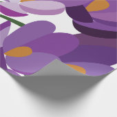 Lila Krokus Blüten Geschenkpapier (Ecke)