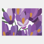 Lila Krokus Blüten Geschenkpapier Set (Vorderseite)