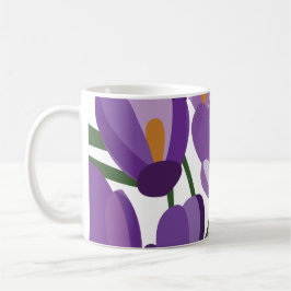 Lila Krokus-Blüten Kaffeetasse