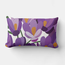 Lila Krokus Blüten Lendenkissen