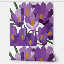 Lila Krokus Blüten Tapete