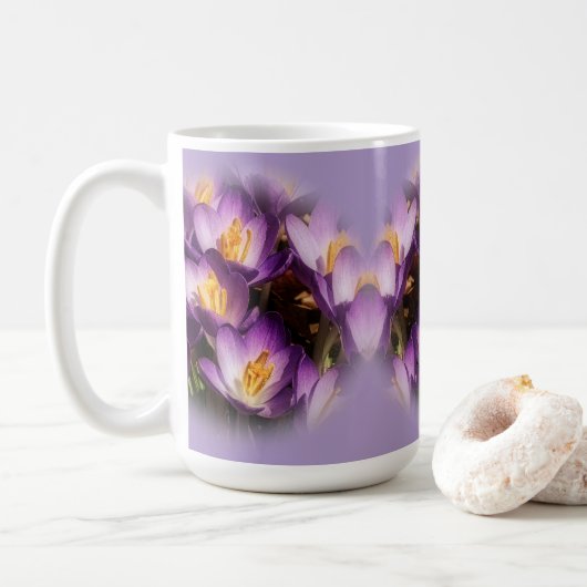 Lila Krokus Kaffeetasse (Mit Donut)