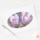 LILA KROKUS LIEBT IM OSTEN .. OVALER AUFKLEBER (Umschlag)