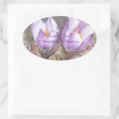 LILA KROKUS LIEBT IM OSTEN .. OVALER AUFKLEBER (Tasche)