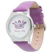 Lila Krone Armbanduhr (Schrägansicht)