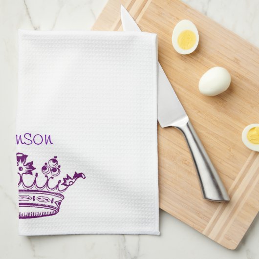 Lila Krone Ihr Text Handtuch (Viertel Falte)