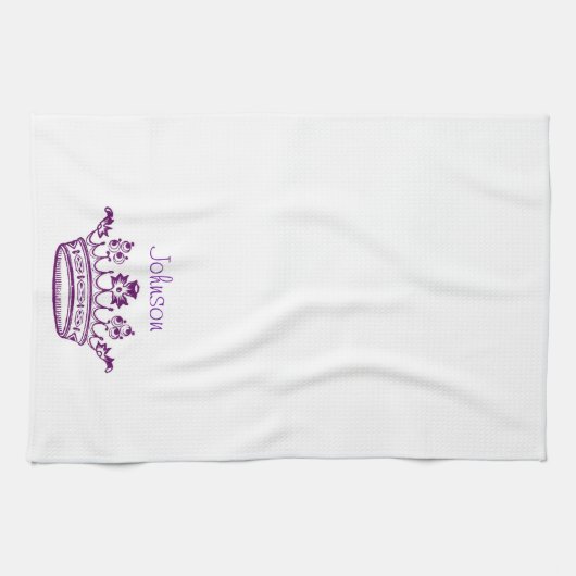 Lila Krone Ihr Text Handtuch (Horizontal)