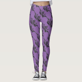 Lila Krone sportliche Athleisure Leggings