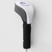 Lila Krone und individueller Name Pretty Golf Headcover (angewinkelt)
