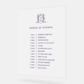 Lila Kronen-Monogramm-Orderveranstaltungen Hochzei Acrylschild (Winkel)