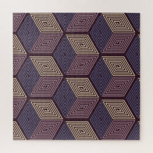 Lila Kuben: Vintag geometrisch nahtlos Puzzle