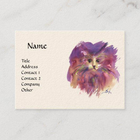 LILA KÜCHE, KITTKÜCHENPORTRAIT, Weißcreme Visitenkarte (Vorderseite)