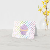 Lila Kuchen Karte (Gelbe Blume)