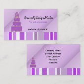 Lila Kuchen und Streifen Visitenkarte (Vorne/Hinten)