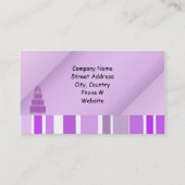 Lila Kuchen und Streifen Visitenkarte (Rückseite)