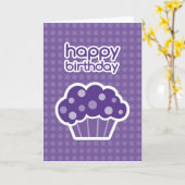 lila Kuchen zum Geburtstag Karte (Gelbe Blume)