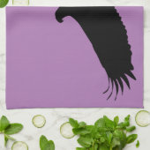 Lila Küchentuch mit fliegendem Adler - Farbe (Gefaltet)