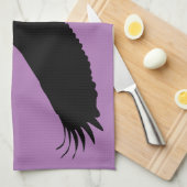 Lila Küchentuch mit fliegendem Adler - Farbe (Viertel Falte)