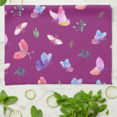 Lila Küchentuch mit Schmetterlingen (Gefaltet)