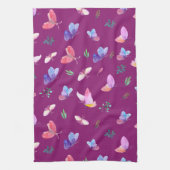 Lila Küchentuch mit Schmetterlingen (Vertikal)