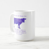 Lila Kuh-Bedauern Kaffeetasse (Vorderseite Links)