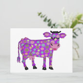 Lila Kuh Einladung (Stehend Vorderseite)