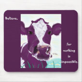 Lila Kuh Flug absolut vielleicht erwägend Mousepad (Vorne)