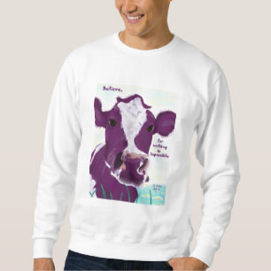 Lila Kuh Flug absolut vielleicht erwägend Sweatshirt