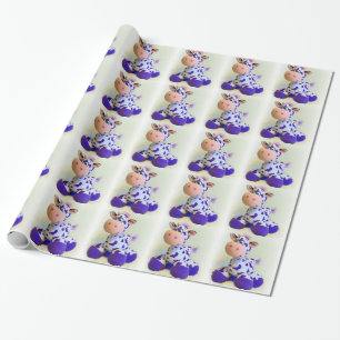 Lila Kuh Geschenkpapier