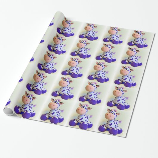 Lila Kuh Geschenkpapier (Ungerollt)