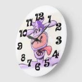 Lila Kuh Große Wanduhr (Winkel)