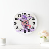 Lila Kuh Große Wanduhr (Zuhause)