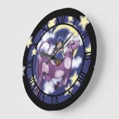 Lila Kuh Große Wanduhr (Winkel)