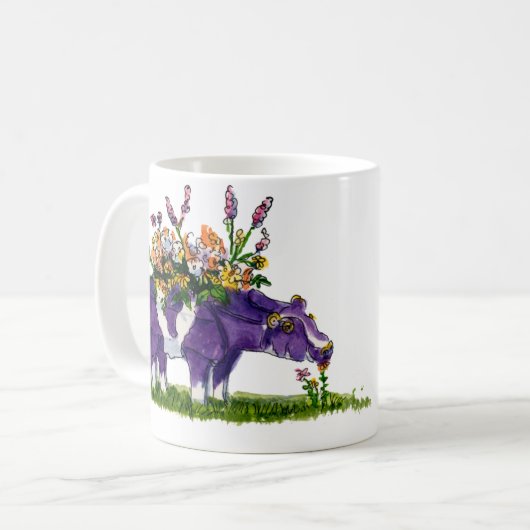 lila Kuh Kaffeetasse (Vorderseite Links)