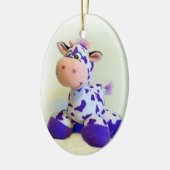 Lila Kuh-Keramik Keramik Ornament (Links)