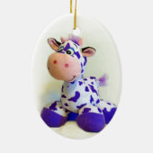 Lila Kuh-Keramik Keramik Ornament (Hinten)