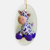 Lila Kuh Keramik Ornament (Rechts)