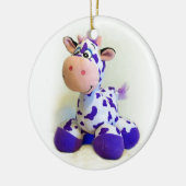 Lila Kuh Keramikornament (Links)