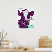 Lila Kuh könnte den Flug verwirren Poster (Küche)