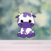 Lila Kuh Oversifizierter T - Shirt_1 Acrylschild (Neutral)