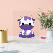 Lila Kuh Oversifizierter T - Shirt_1 Acrylschild (Hochzeit)