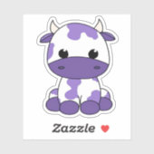 Lila Kuh Oversifizierter T - Shirt_1 Aufkleber (Blatt)